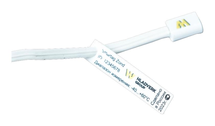 Smartag Zond measuring probe on a white cable with a connector and an ID tag